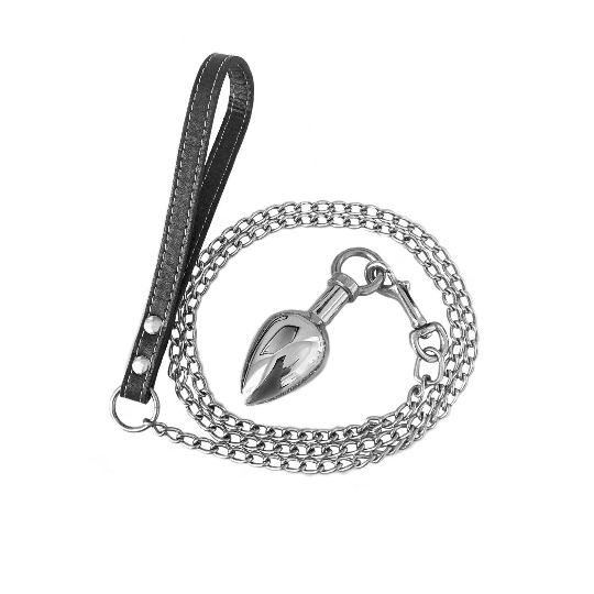 Anal Butt Plug with Leash and Chain BDSM Bondage Adult Toy LuxiLinge Anal Butt Plug with Leash and Chain BDSM Bondage Adult Toy LuxiLinge