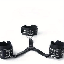 Faux Harness Collar and back restraint handcuffs BDSM BONDAGE