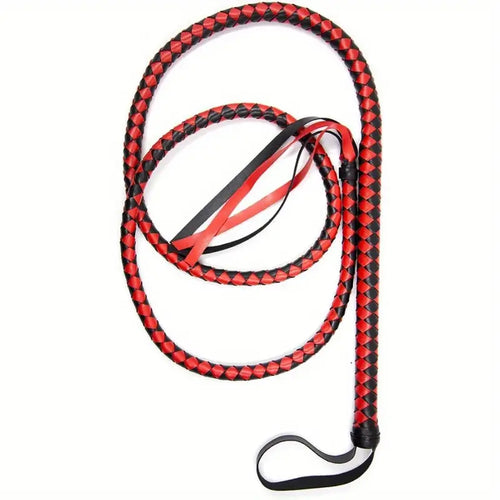 Bull Whip, flogging, Black Faux Leather, caning, spanking, BDSM