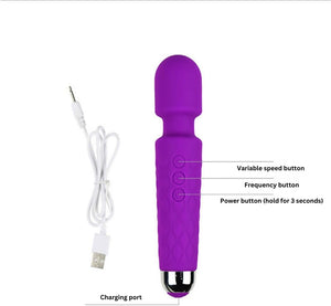 Pleasurables Wand Vibrator Sex USB Charging Massage Wand with 20 Modes and 8 Speeds The Perfect Sex Toy for Women, Men and Couples - Also Works as a Clitoral Stimulator - UK Seller G Spot Orgasm