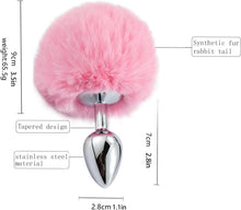 Pink Bunny Butt Plug Tail Faux Fur Fluffy Tail Rabbit Tail for Anal Plug Sexy Butt Plug Tail Anal Sex Plug Cosplay Adult Toys