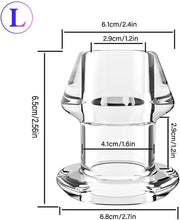Large Hollow Peep Anal Plug with Anti-Leakage Liquid Plug Waterproof Anal Butt Plug Hollow Anal Beads Butt Plug with Stopper Tunnel Transparent Anus Dilation for Beginner Couples