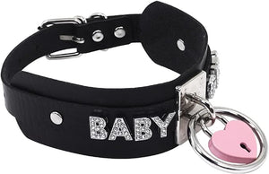 Black Choker Faux Bondage baby Girl CUM Daddy Sissy Necklace Collar