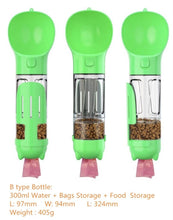 Pet Dog Water Bottle Travel Portable Drinking Water Dispenser with Poo Bags