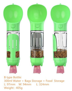 Pet Dog Water Bottle Travel Portable Drinking Water Dispenser with Poo Bags