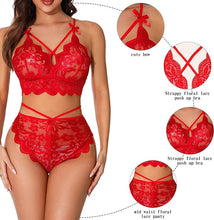 See Through Sheer Lace Bra and Panties Set, Bralette Strappy Underwear 2 piece