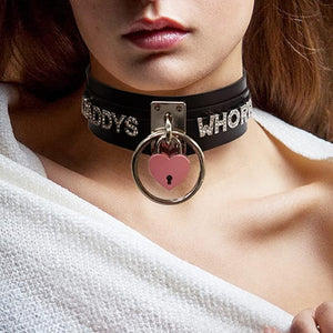 Black Choker Faux Bondage baby Girl CUM Daddy Sissy Necklace Collar