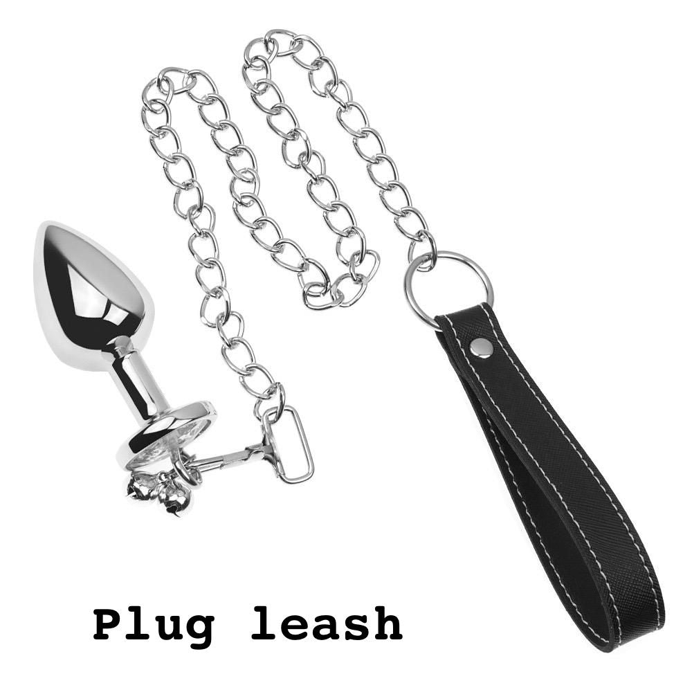 Anal Butt Plug with Leash and Chain BDSM Bondage Adult Toy LuxiLinge Anal Butt Plug with Leash and Chain BDSM Bondage Adult Toy LuxiLinge