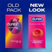 Durex Pleasure Me, 12 Condoms, Ribbed &amp; Dotted, Regular Fit, Pre Lubricated