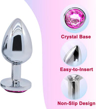 3 PCS Butt Plug, Stainless Steel Anal Plug in 3 Sizes, Anal Sex Toys for Men Women, Non-Slip Butt Plug Set Washable Rustproof for Gay Couples (7cm 8.2cm 9cm)