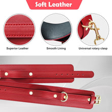 BDSM Bed Bondage Restraints Kit Sex Toys for Couples Set, Fetish Adjustable Leather Hand &amp; Ankle Cuffs Choker with Leash Set Adult Toys SM for Couples, Adult Beginner Gear &amp; Accessories Bondages Rope