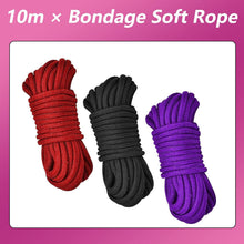 Bondage Soft Rope Restraint Kit BDSMM for Sex 3pack 10 M/32 Feet Black Red &amp; Purple Soft Adult Sex Toy Fetish Things for Women Men Couples Bondageromance Restraining Handcuff Equipment Set