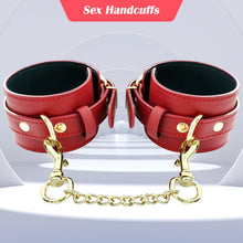 BDSM Bed Bondage Restraints Kit Sex Toys for Couples Set, Fetish Adjustable Leather Hand &amp; Ankle Cuffs Choker with Leash Set Adult Toys SM for Couples, Adult Beginner Gear &amp; Accessories Bondages Rope