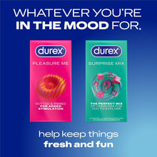 Durex Pleasure Me, 12 Condoms, Ribbed &amp; Dotted, Regular Fit, Pre Lubricated