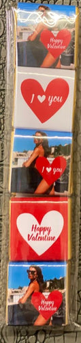 10 pack of personalised photo / name Valentines Love You Theme Chocolates
