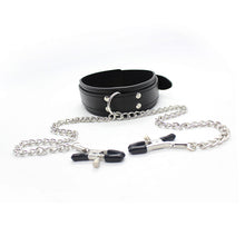 Kinky Fantasy Collar with attached Nipple Clamps
