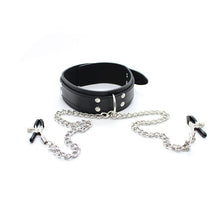 Kinky Fantasy Collar with attached Nipple Clamps