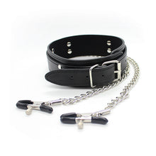 Kinky Fantasy Collar with attached Nipple Clamps