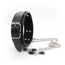 Kinky Fantasy Collar with attached Nipple Clamps