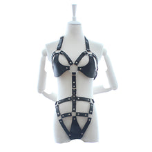 Faux Bondage Harness Bra and Thong Style BDSM Fetish #3021