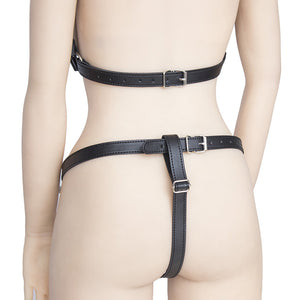 The  SASSY black PU leather harness 2 pieces - 7880