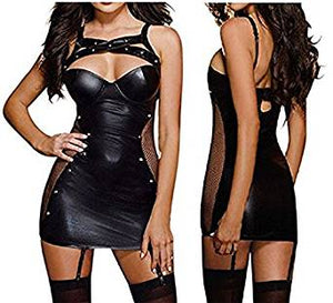 621 Pvc Wet Look Mini Dress - For Clubwear or even Bondage M-XL