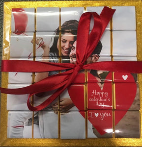 Personalised photo 25 Piece Chocolate Gift Board - Great Valentines Love Gift idea - Custom photo