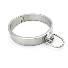 Stainless Steel Neck Collar Bondage BDSM Restraints Pressing Lock with Keys