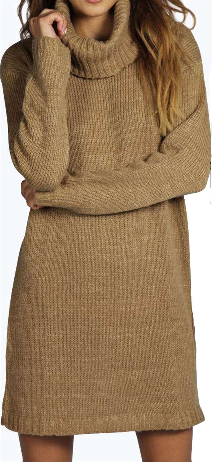 Womens Cowl Neck Knitted Jumper