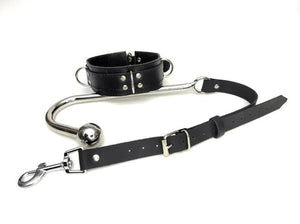 BDSM Anal Hook Collar and extendable Faux Strap Kinky Fetish Bondage