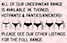 Naughty Wording Sayings on Knickers / Hotpants / Panties