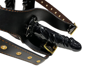Strap on harness and 3 x Dildos faux