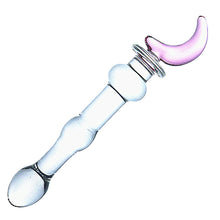 Unisex Anal or Vaginal Glass Dildo with pink shapes