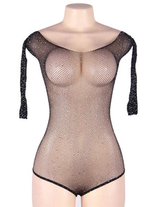 The Nicole Long Sleeve Fishnet Off-the-shoulder  R808