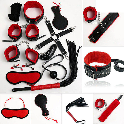 10pc Bondage Set (Red and Black)