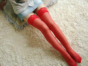 Lace hold up stockings