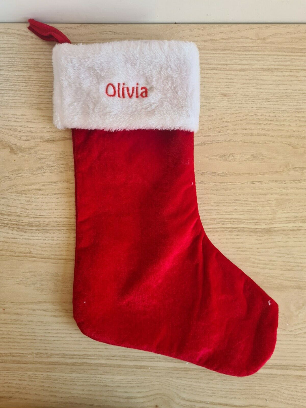 Personalised Christmas Stocking Santa Sock Sack Gift With Embroidery First Name